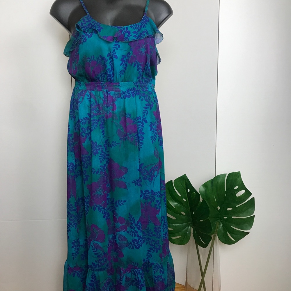 Express Blue Floral Print Summer Dress